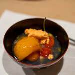 うを徳 - 2021.6 デザート盛り（アメーラ、佐藤錦、杏ゼリー、パプリカムース）