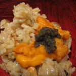 鳥茂 - 雲丹とキャビア、松茸の炊き込みご飯