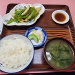 二葉飯店 - いかピーマン辛子炒め定食