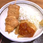 さくら本店 - (ﾗﾝﾁ)さくら定食 主皿：串かつ白身魚のフライ　2021.6.29