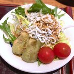 さくら本店 - (ﾗﾝﾁ)さくら定食 小鉢：茄子としらすのサラダ　2021.6.29