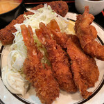 西麻布 三河屋 - 三河屋(海老フライ定食+メンチカツ単品)