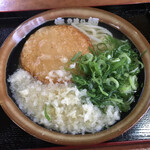 立喰い生麺 - 料理写真:細めんうどん＝３６０円
明太天(さつま揚げ)＝１２０円 ←トッピング