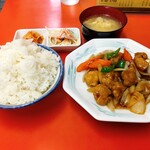 公園飯店 - スブタ定食ご飯大盛