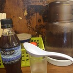 ラーメン二郎 - 卓上。