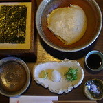 手打ち蕎麦　みたに - 「そばがき」８４０円（薬味５種＋のり）