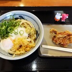 香の川製麺 - とろ玉￥530 　大分中津から揚げ￥150