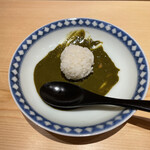 鮨 さいとう - 鮑の肝とシャリ