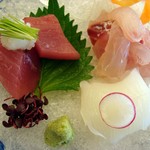 京料理 木乃婦 - 造り・鮪、鯛昆布締め、もんこ烏賊