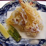 京料理 木乃婦 - 海老千切ポテト巻き、帆立、舞茸、万願寺