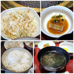 利花苑 - ◆キャベツサラダ ◆韓国風奴 ◆ご飯はお代わり可能ですが、私は半分で十分でした。 ◆ワカメスープ