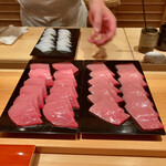 鮨 さかい - 室温で融けはじめる中トロ・大トロ