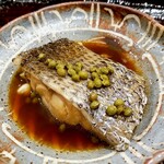 勢麟 - 「黒ムツの煮付け」でっかい切り身なのです・・・見た目通りご飯が欲しくなるヤツ。と、ご一緒様が仰ってました。