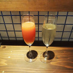 トラットリア・築地パラディーゾ - まずは乾杯〜♬