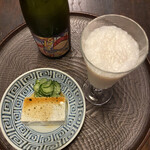 Kawasaki Shouten - モロヘイヤ豆腐、ドブロクで