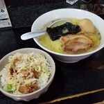 塩そば専門店 桑ばら - 塩玉そば＋チャーマヨ丼