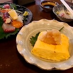 なべいち - だし巻き、箸をつけまくった魚の気持ち盛り