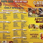 Papasito Food Markets - 曜日別惣菜メニュー。