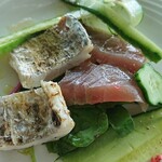 海の見えるレストラン マテリア - 季節の野菜と太刀魚、鮪のカルパッチョ