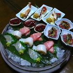 千松しま - 【ハゼ、イカ、ひがしもの、ミンククジラ、秋刀魚、渡り蟹のお造り】◎2012/10