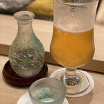 鮨 魯山 - 生ビールと愛知の冷酒