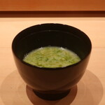 鮨 しみづ - 青海苔の味噌汁