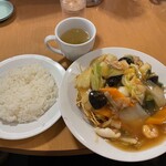 南海飯店 - かたい焼ソバ＋ライス