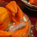 銀座 しのはら - 焼き茄子に生ハムを巻いたもの