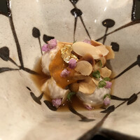 和やまむら - ウニと小芋の胡麻クリーム添え　アップ