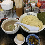 Nibo Shira-Men Aoki - R3.6　つけ麵大盛・食べログ味玉・セルフ辛子高菜