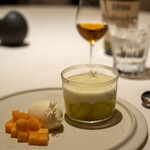 レストラン オオツ - 2021.7 地物鉾田産エルソルメロン クインシーメロン ジャージー牛乳のアイスクリーム