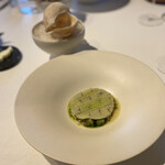 レストラン ウオゼン - 西バイ貝の身にウドスライス、西バイ貝のポタージュ