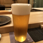 木挽町 とも樹 - 生ビール(中)　1,000円