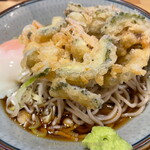 福そば - 冷やし蕎麦，かき揚げ天，温玉