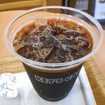 キーズカフェ - 「モーニング プレーンドッグセット」のアイスコーヒー