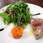 フランチェスカ - 前菜盛り合わせ（サーモンのスモークに豚肉ソーセージ）◎2009/5