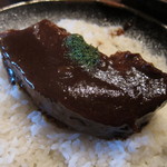 ヴィラ・アフガン - ポークをゴハンにのせたところ。