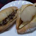だんだんpan - ラムレーズンと白あんバター！
白あんの存在でかい(笑)パン生地は弾力あるモチっとした生地！ペロリといける小型サイズ(*‘ω‘ *)