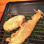 Tempura Teishoku Doko - さつまいもと鶏ササミの天ぷら