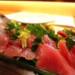 Takeichi - お造り盛り合わせ～、盛り付けも綺麗で美味しかった！