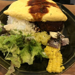 バナナカフェ - オムレツハンバーグプレート