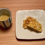 あさば - もろこし 掻き揚げ すり流し