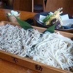 瀧不動生蕎麦 - 寒ざらし蕎麦の合い盛り天