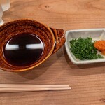 鳥つね自然洞 - ポン酢、薬味