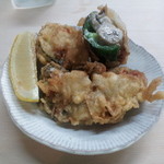 天すけ - 牡蠣のピーマン包み（絶品でした）