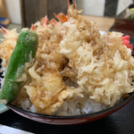 Fukuhachi - 海老天丼(ご飯大盛)！
