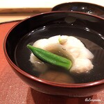 御料理 寺沢 - 鮎魚女､冬菇椎茸､ﾐﾆｵｸﾗの椀物