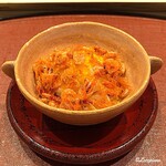 御料理 寺沢 - 桜海老と唐墨の飯蒸し