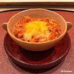 御料理 寺沢 - 桜海老と唐墨の飯蒸し