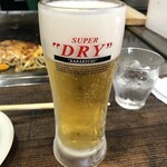 本格広島お好み焼 ごろぅちゃん - 生ビールアサヒスーパードライ460円